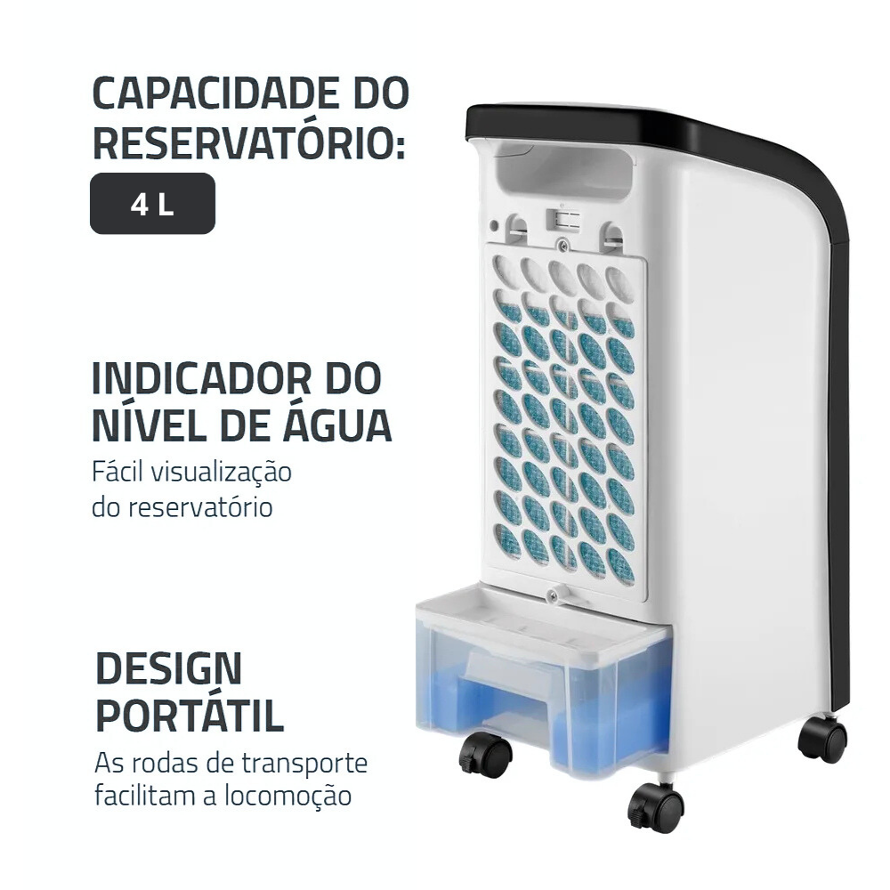 Climatizador de Ar 4L Portátil 4 em 1 Itatiaia 127V - Resfria, Filtra, Ventila e Umidifica com Controle Remoto