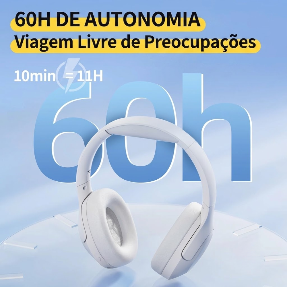 Fone de Ouvido Headphone Bluetooth QCY H3 Lite ANC BH24H3C 5.3 60h