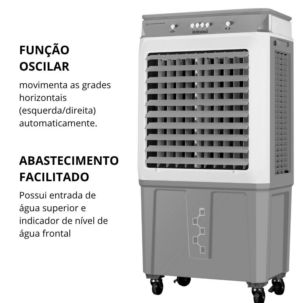 Climatizador de Ar Frio Portátil Itatiaia 40L 4 em 1 - Resfria, Umidifica, Filtra, Ventila