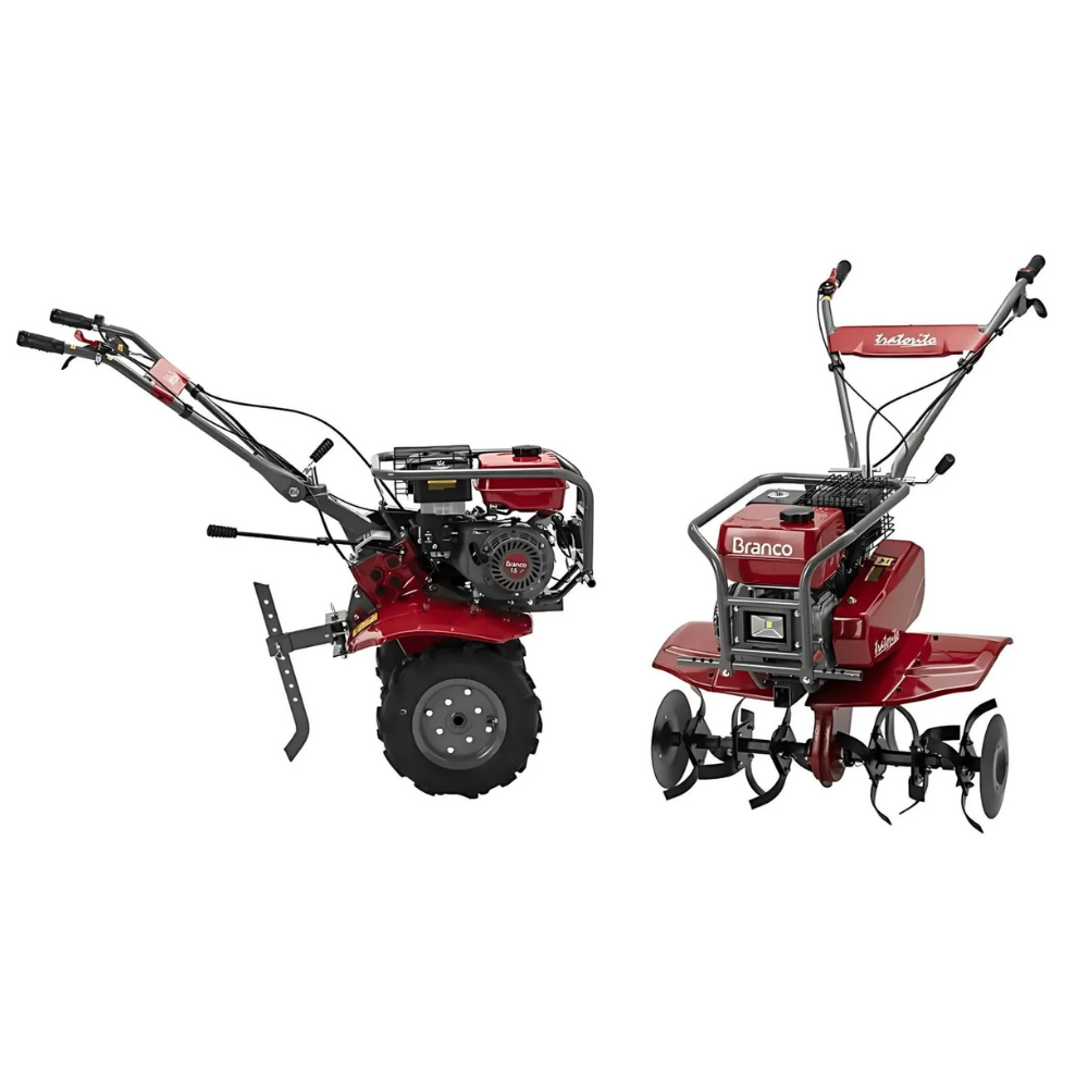 Kit Motocultivador Branco BTTG 7.5 7,5HP com Carretinha Garthen GCM-500F 500kg