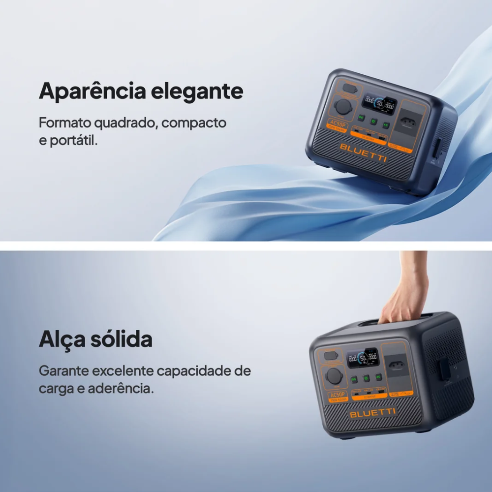 Estação de Energia Gerador Solar Bluetti AC50P 700W 504Wh