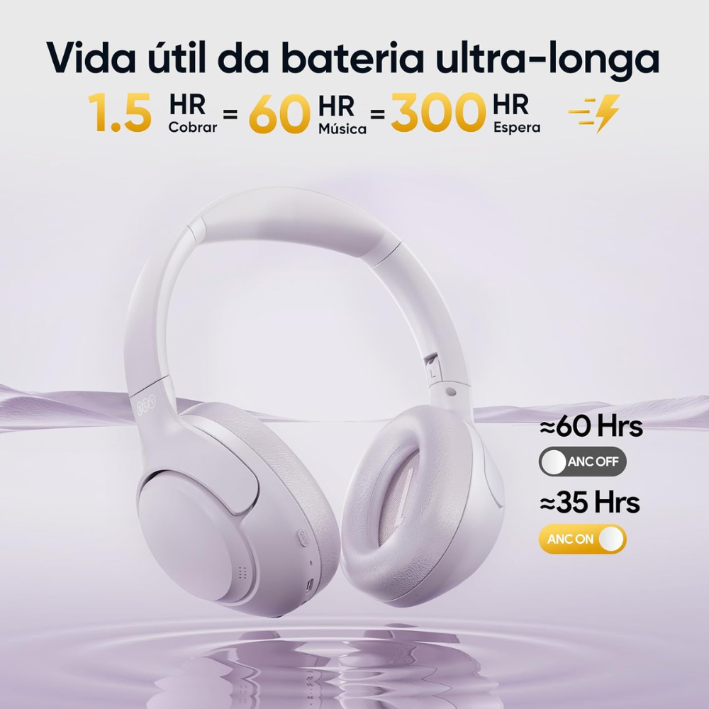 Fone de Ouvido Bluetooth QCY H3 ANC Hi-Res BH23H3A Violeta