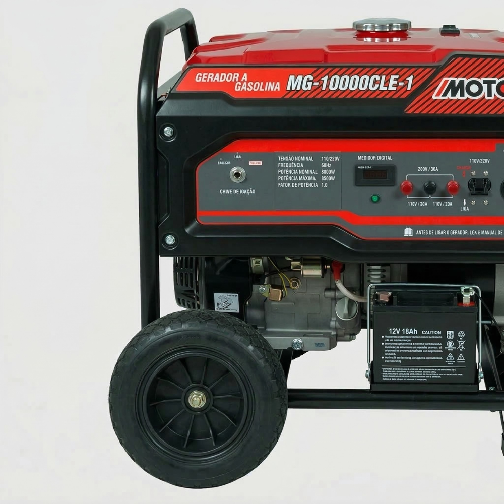 Gerador de Energia a Gasolina Partida Elétrica 15HP/CV MG-10000CLE-1 Monofásico Motomil