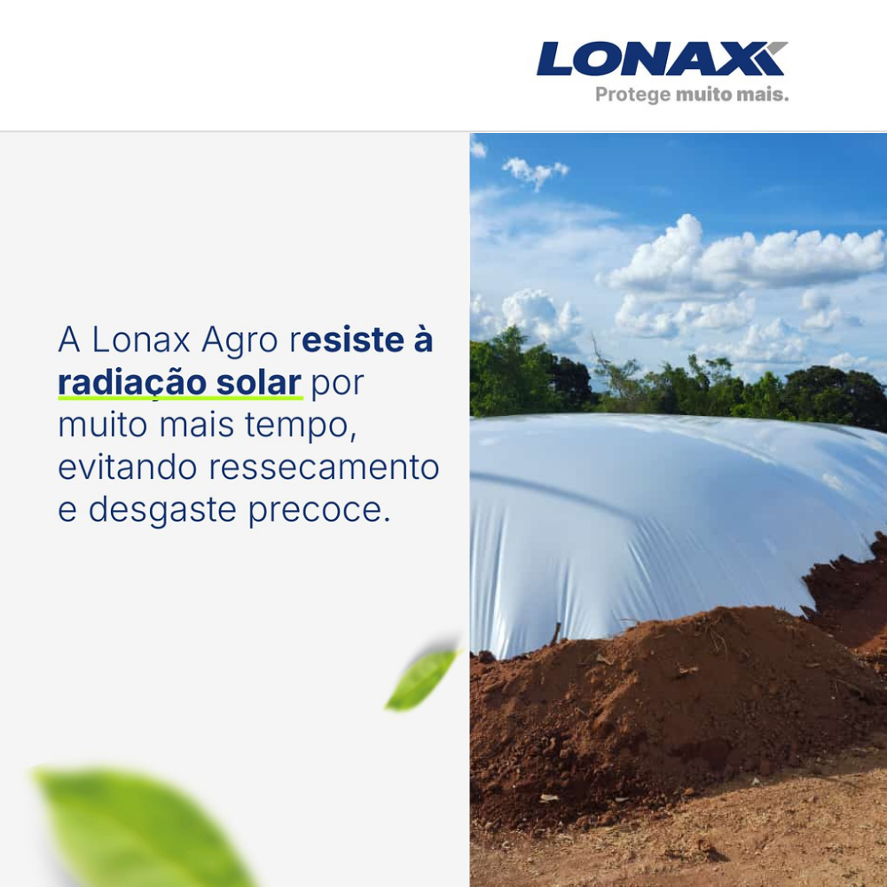 Lona Dupla Face para Silagem 8x50m Preta e Branca Lonax Agro 120 Micras Ant UV 40kg