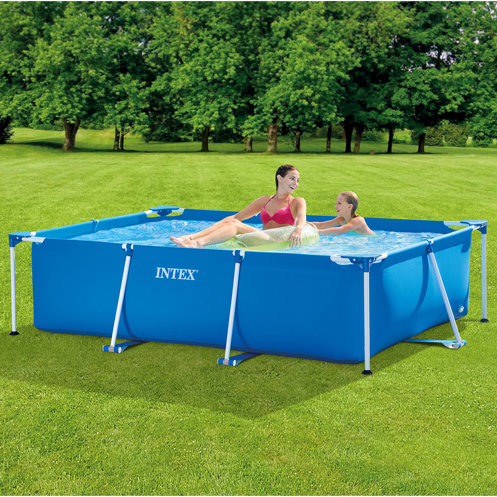Piscina Retangular Desmontável Metal 1.662 Litros 2,2 M X 1,5 M X 60 Cm Intex