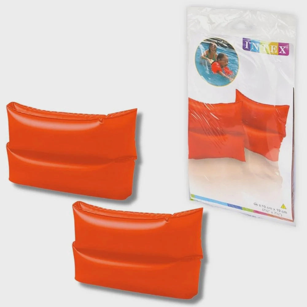 BOIA INFANTIL INFLÁVEL DE BRAÇO LISA FLUTUADOR LARANJA INTEX