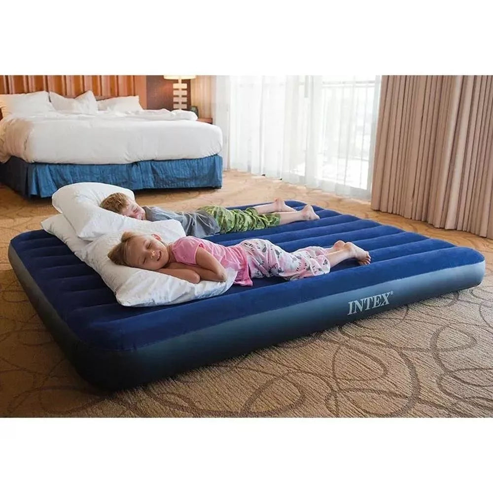 Colchão Casal Inflavel Intex Dura Beam Resistente até 273Kg Com Bomba de Ar 3 Bicos Intex