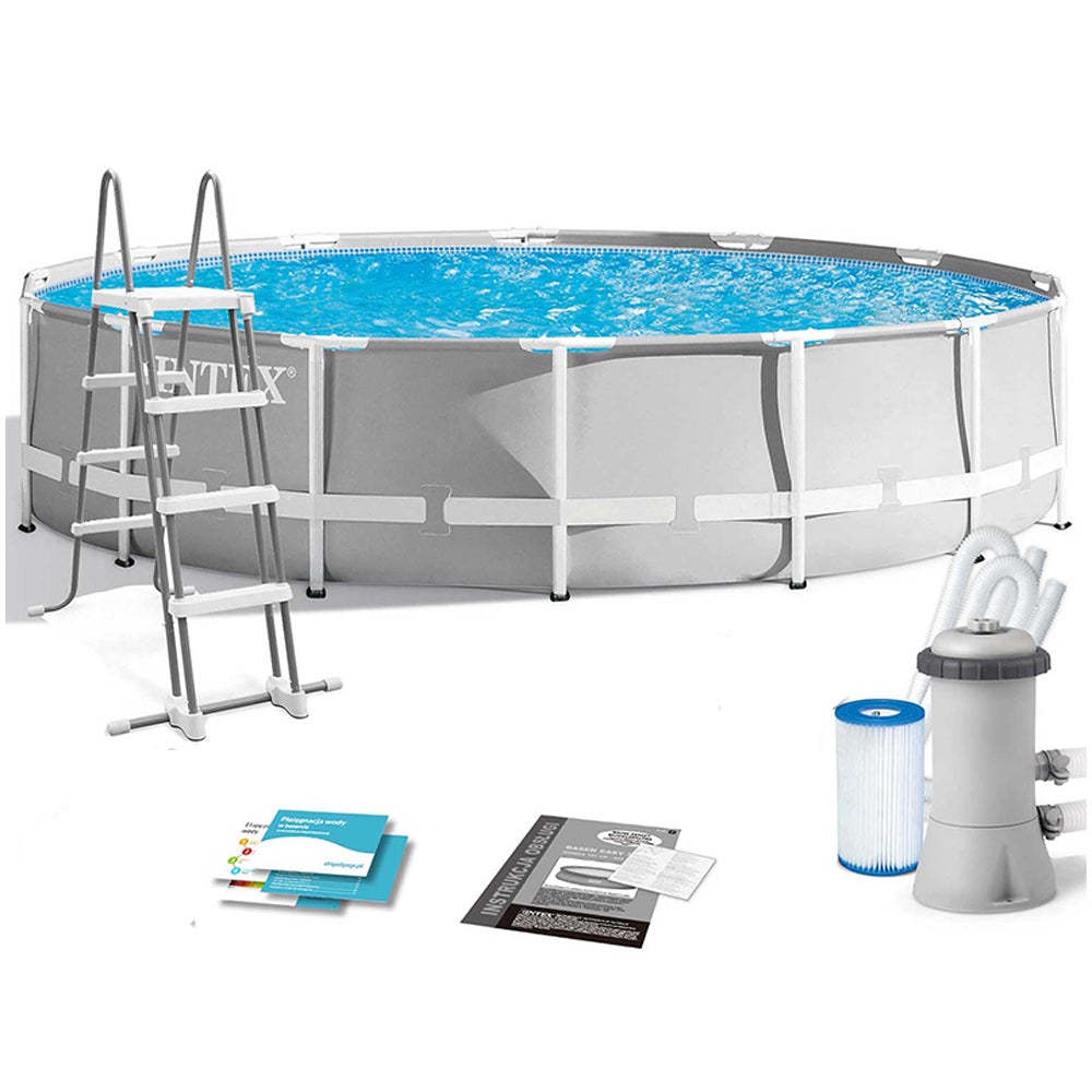 Piscina Estrutural Redonda 8.592 Litros C/ Bomba 127v e Escada Intex