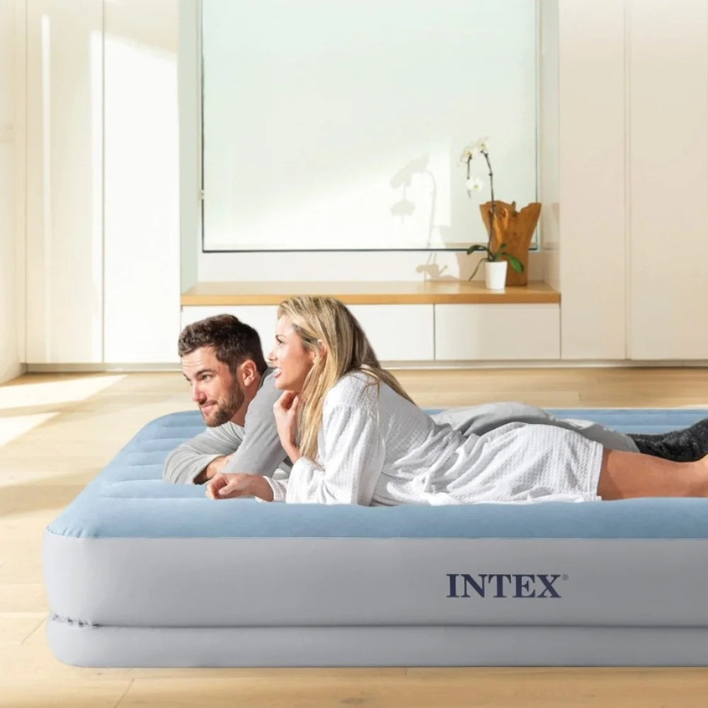 Colchão Inflável Casal Intex Queen Dura Beam Plus com Bomba de Inflar Usb Embutida