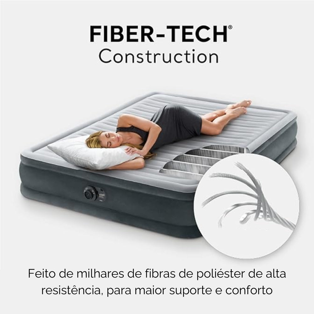 Colchão Casal Inflável Intex Dura Beam Comfort Plush C/ Bomba Elétrica Embutida 127v