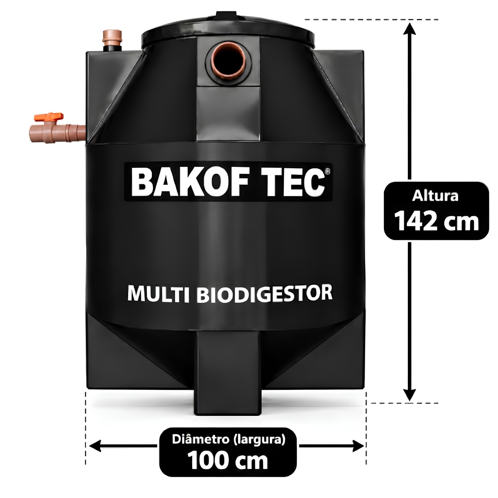 FOSSA SEPTICA BIODIGESTOR PARA ESGOTO 700/ DIA BAKOF PRETO