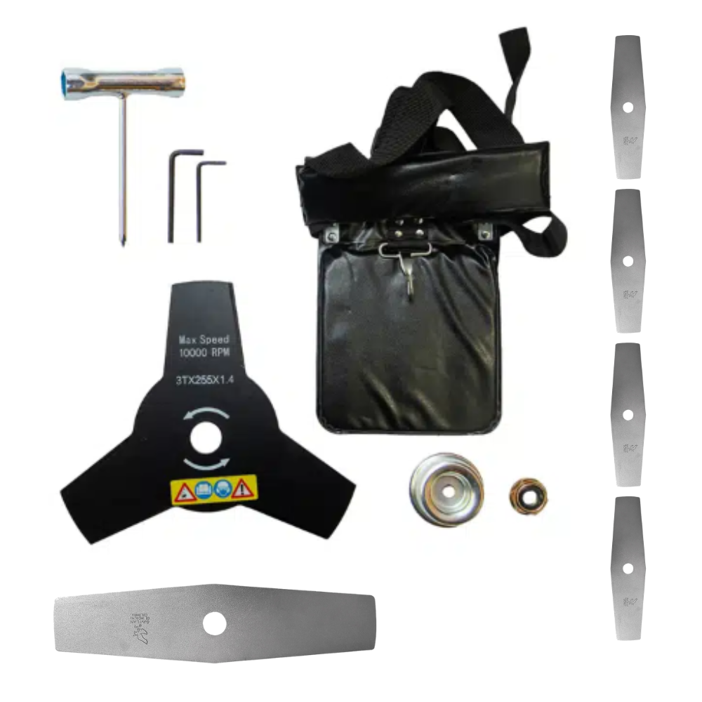 Kit Roçadeira Lateral Toyama TBC43H 42,7CC 1.7HP + 5 Lâminas Profissionais