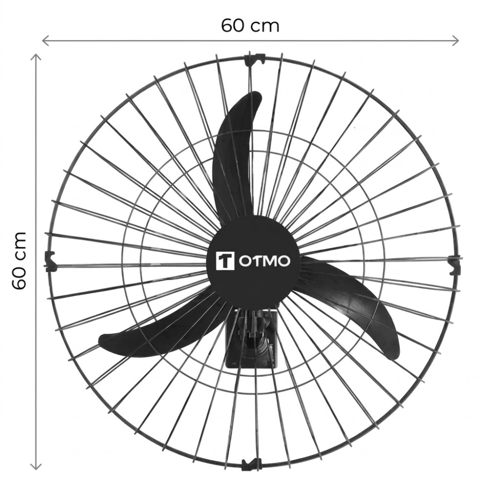 Kit 4 Ventiladores de Parede Turbo Otmo 60cm 147W Bivolt