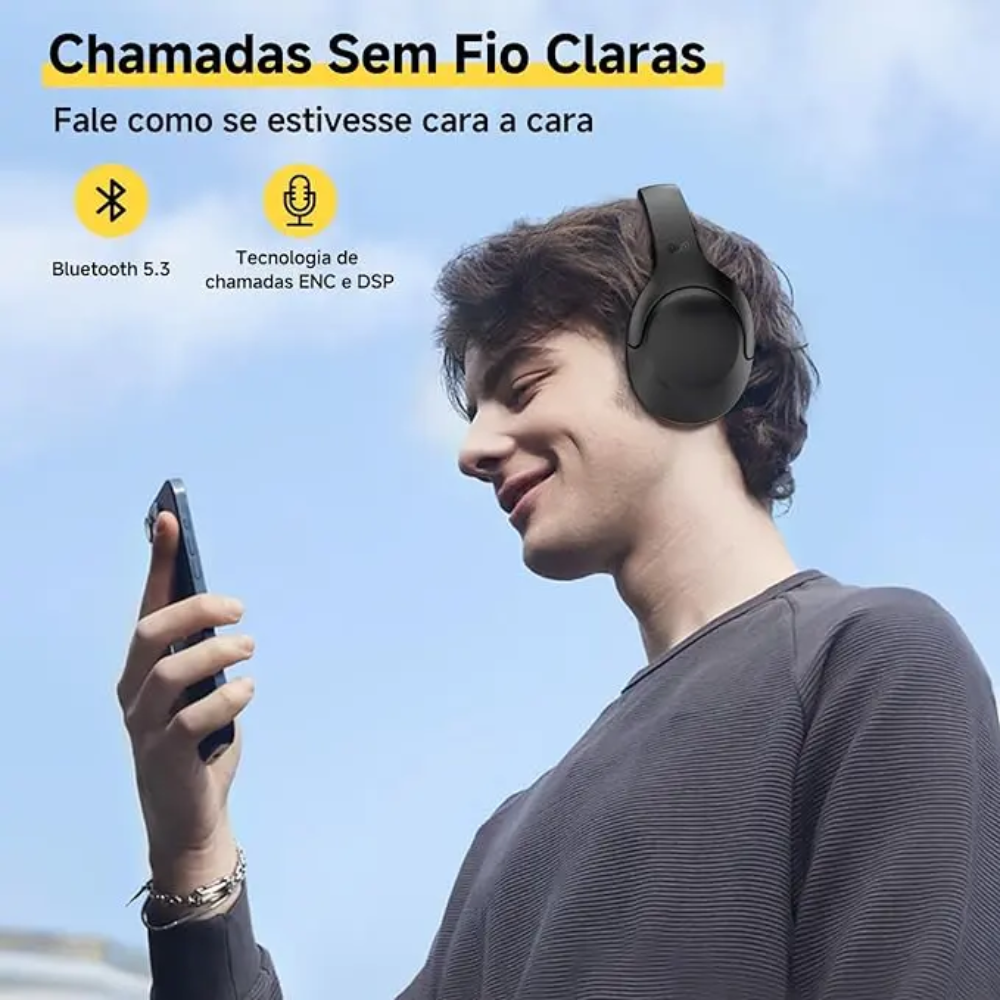 Fone de Ouvido Headphone Bluetooth QCY H3 Lite ANC BH24H3C 5.3 60h