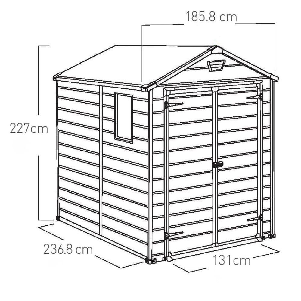 Deposito de Jardim Manor 6x8 Cinza Abrigo Externo Com Portas Duplas Keter