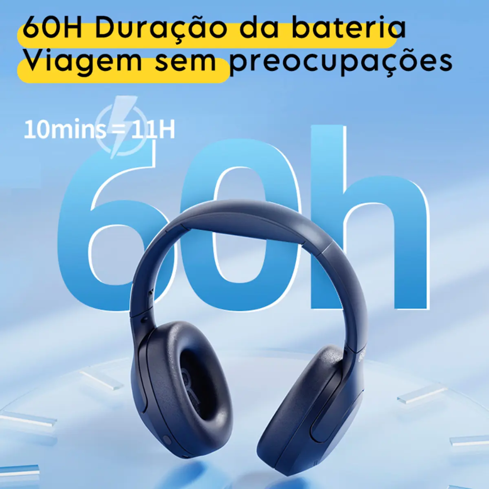 Fone de Ouvido Headphone Bluetooth QCY H3 Lite ANC BH24H3C 5.3 60h