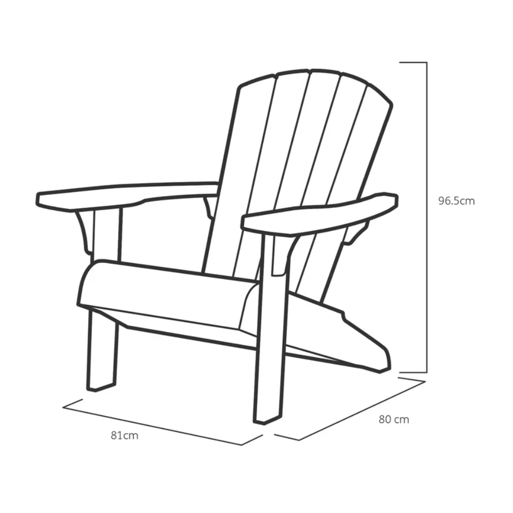 Cadeira Adirondack Pavão Madeira Plástica Área Externa 160kg
