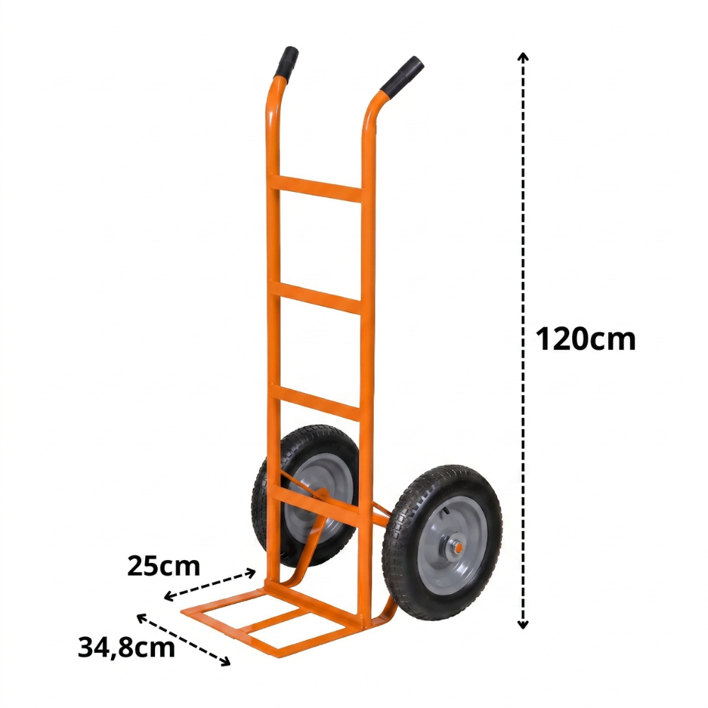 Carrinho de Carga 250kg Pneu com Rolamento - Muke Tools