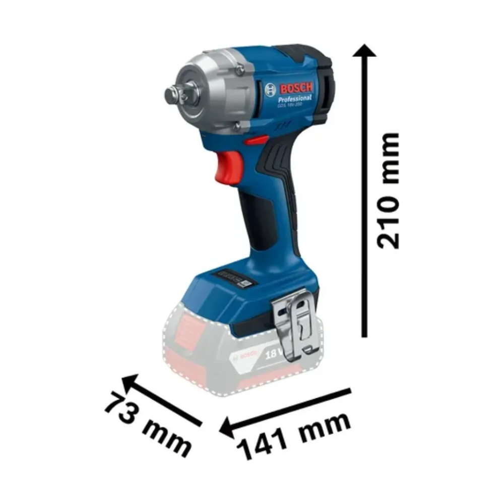 Chave de Impacto a Bateria 18V GDS 18V-350 350Nm Brushless Encaixe 1/2? Bosch 