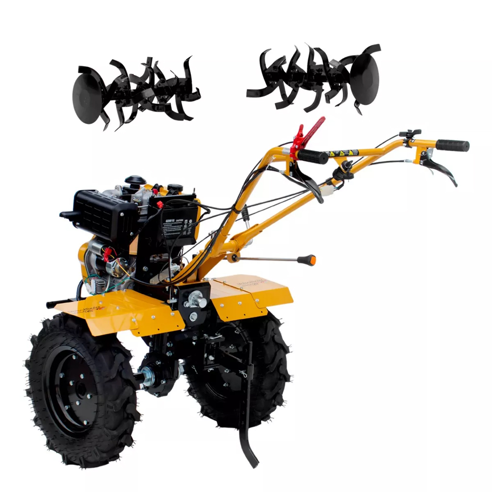Kit Motocultivador Diesel Buffalo BFDE 1120 Plus 10CV com Carretinha Garthen GCM-500F 500kg