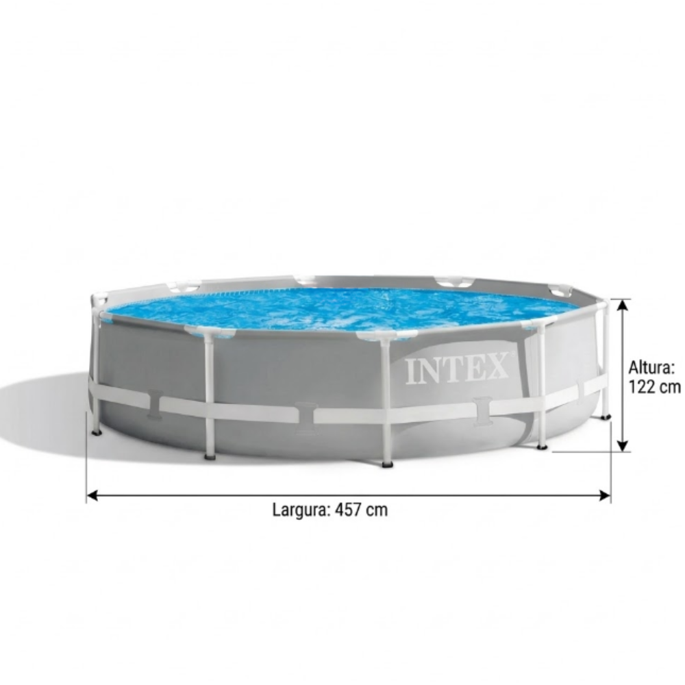 PISCINA PRISM INTEX 16.805L BOMBA 220V ESCADA PROTEÇÃO FUNDO