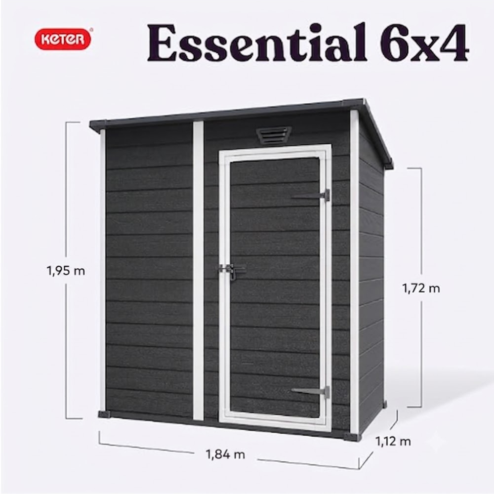 Depósito Organizador Multiuso Keter 6x4 Essential Armazem Externo Compacto e Resistente