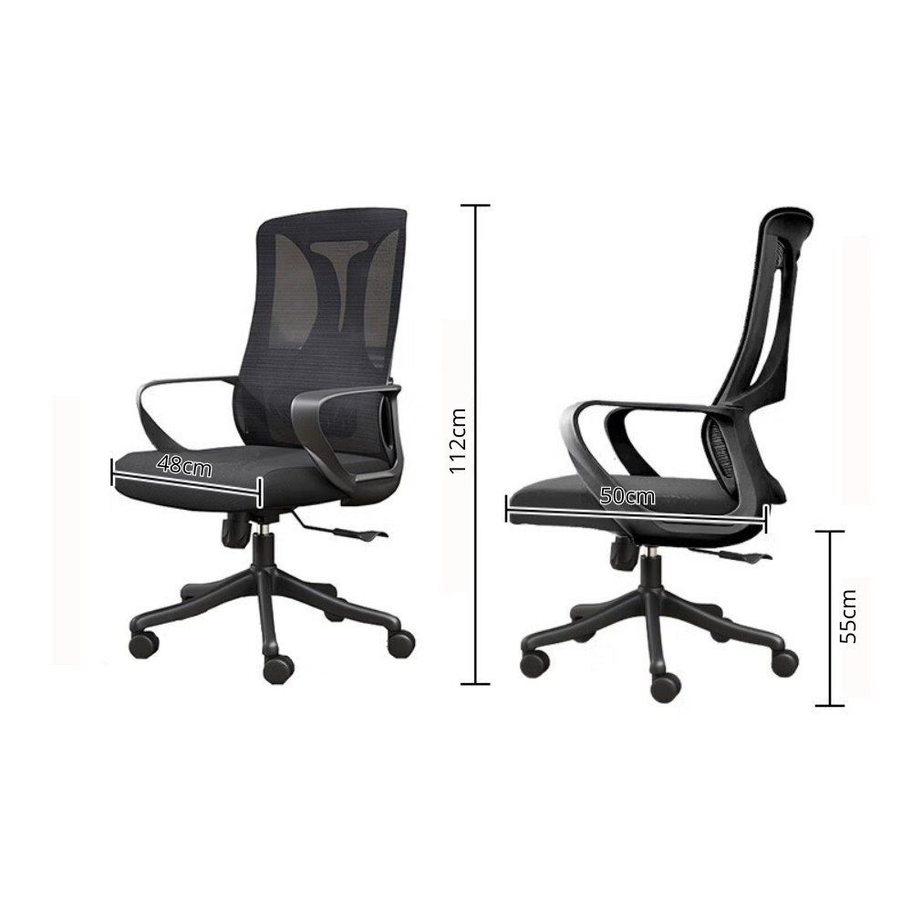 Cadeira de Escritório Diretor Ergonômica Apoio Lombar Mesh Syberflex