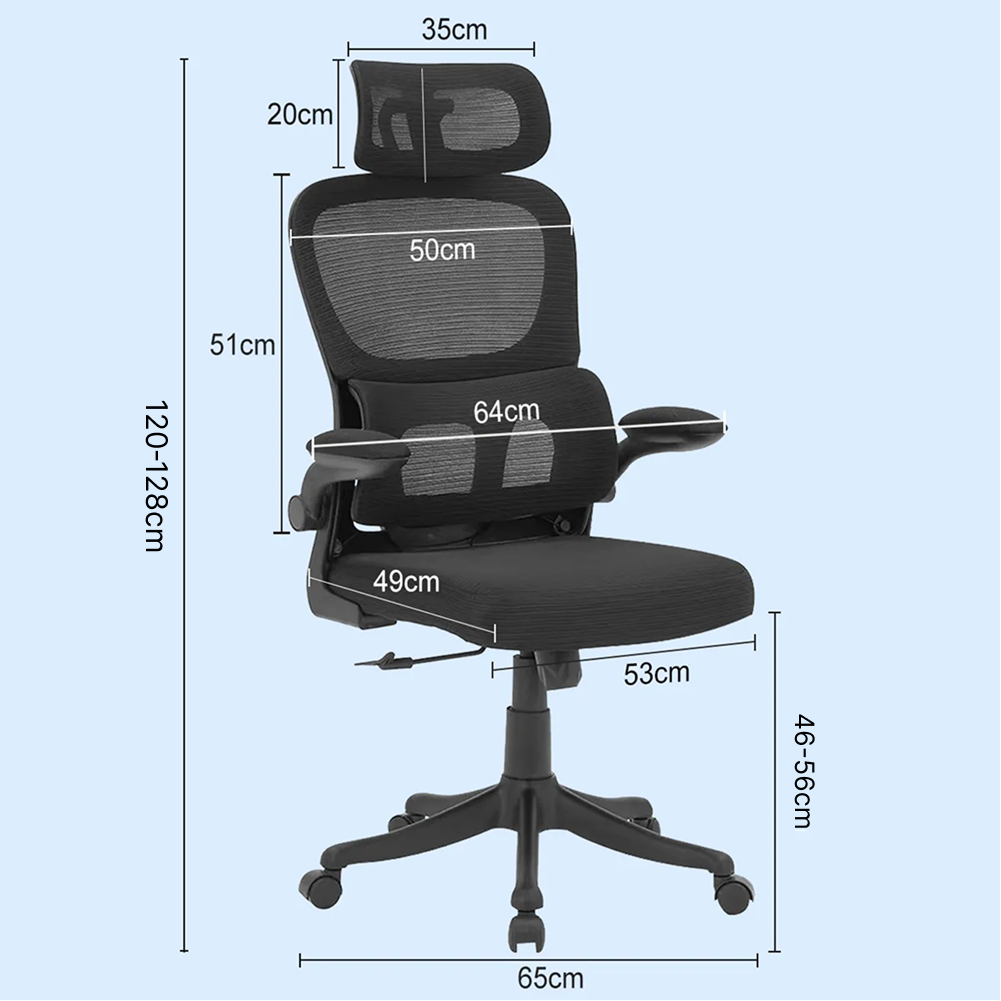 Cadeira Escritório Ergonômica Giratória Apoio Braços e Lombar Syberflex