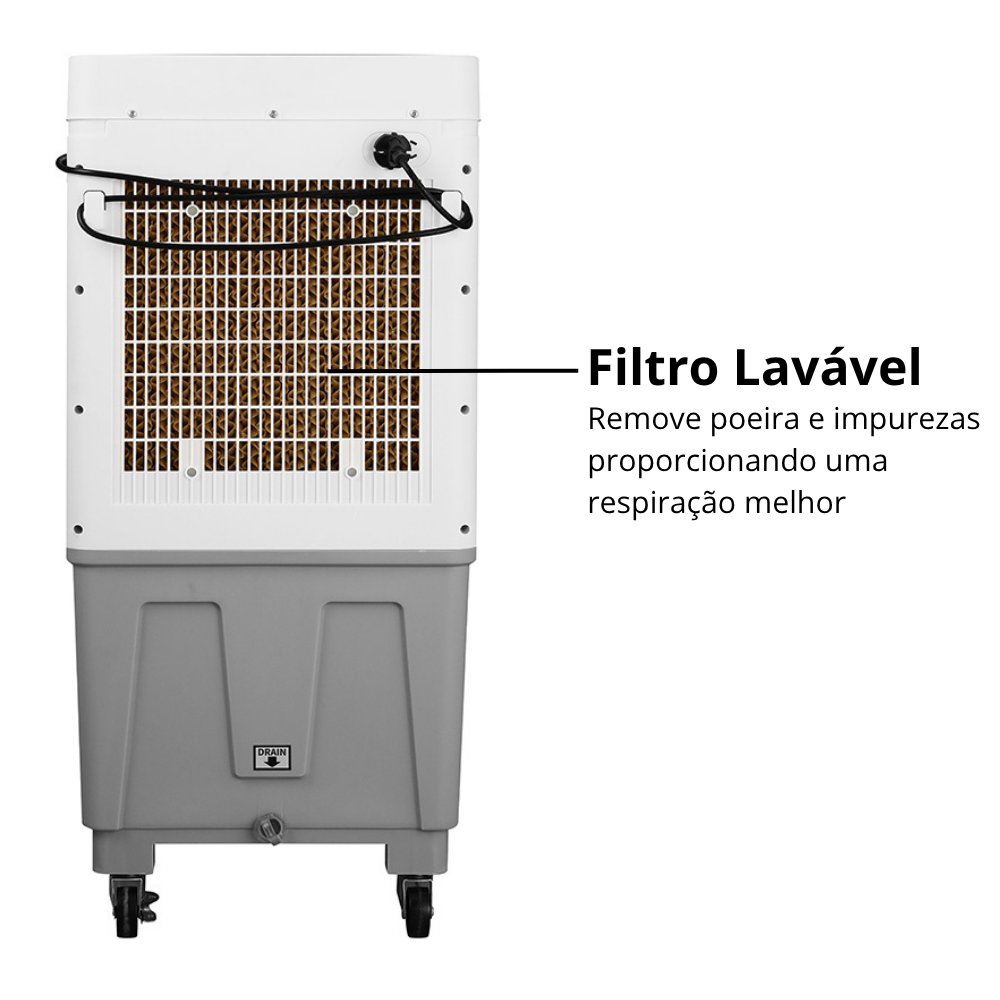 Climatizador de Ar Frio Portátil Itatiaia 20 Litros 4 em 1 127V - Resfria, Umidifica, Filtra, Ventila 
