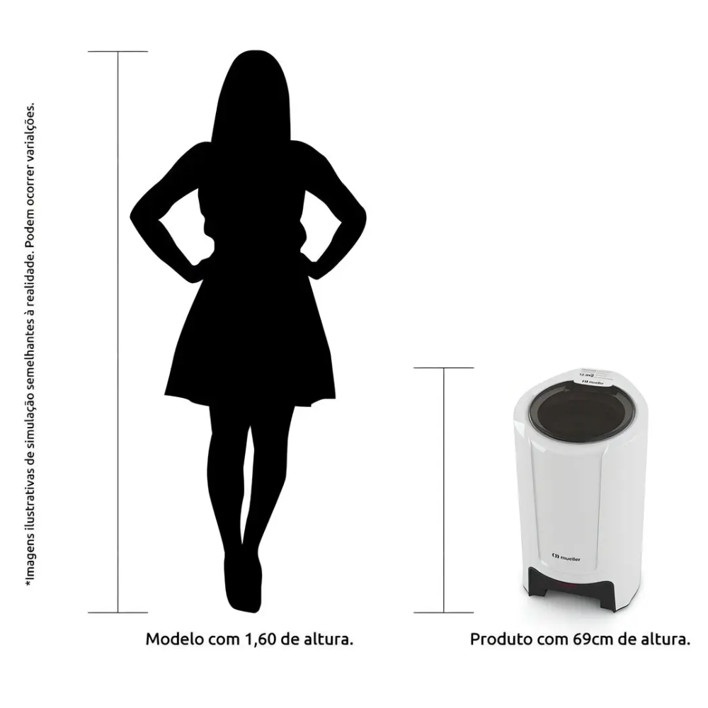Centrífuga de Roupas Mueller Fit 12,6Kg Branca