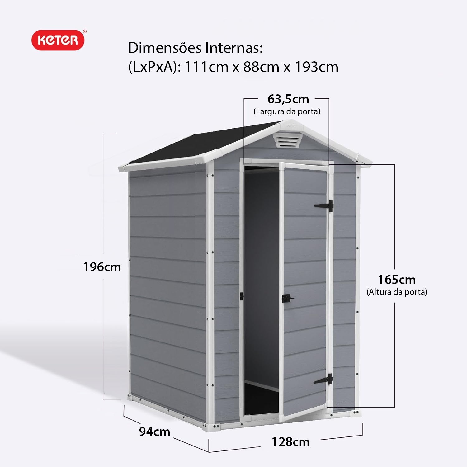 Depósito de Jardim Multiuso 4x3 Manor Keter Armazem Externo Compacto e Resistente
