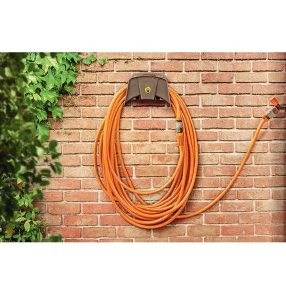 KIT MANGUEIRA FLEX PARA JARDIM 10M E SUPORTE FIXO PARA MANGUEIRA E LUVA TRAMONTINA