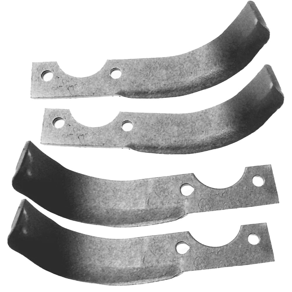 KIT COM 4 LÂMINAS ENXADA ROTATIVA TRATORITO BRANCO B4T 6,5CV / BD 5CV LADO ESQUERDO E DIREITO BRANCO