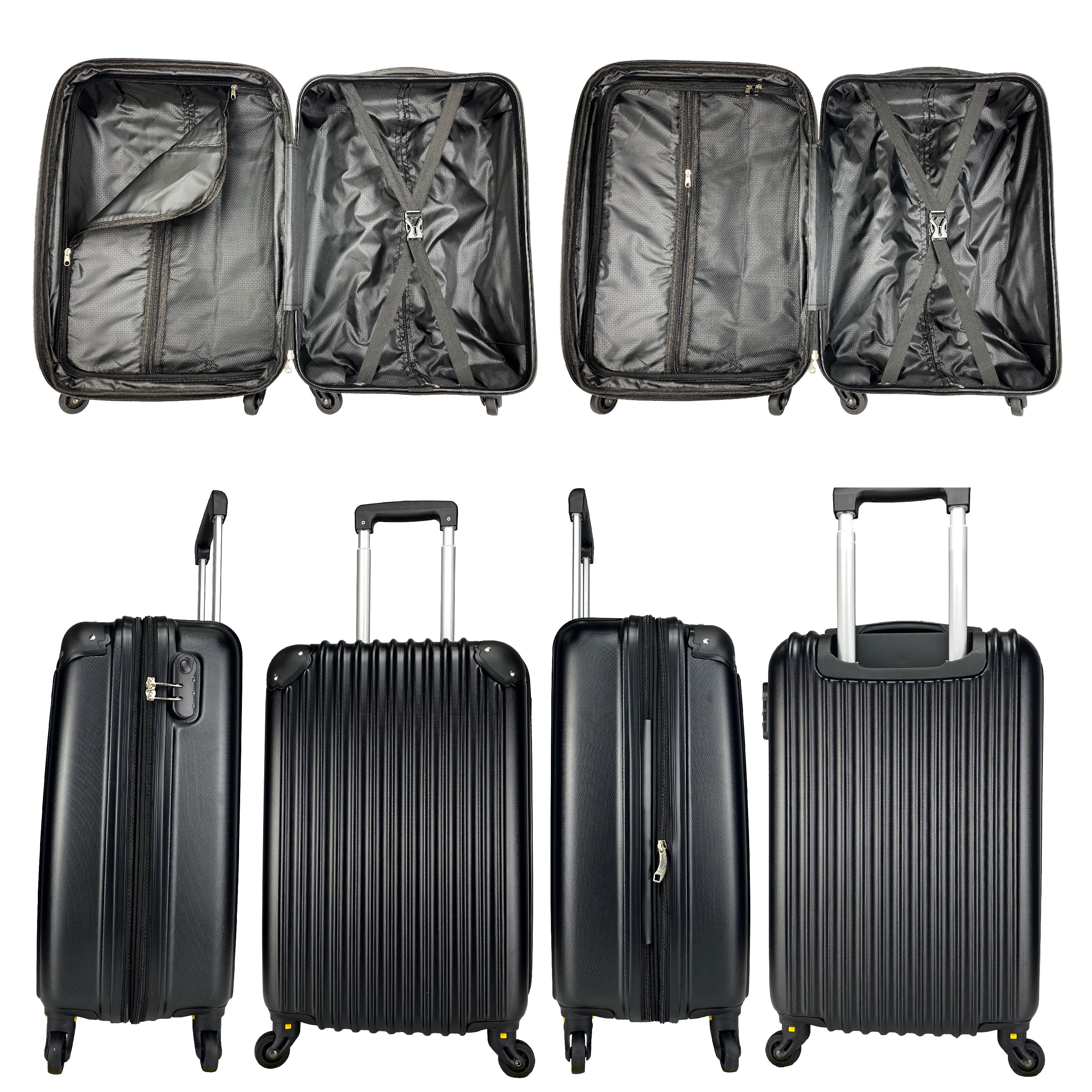 Mala de Viagem de Bordo Roda Giro 360 Grau Rígida Inglaterra 25x59x37cm Black