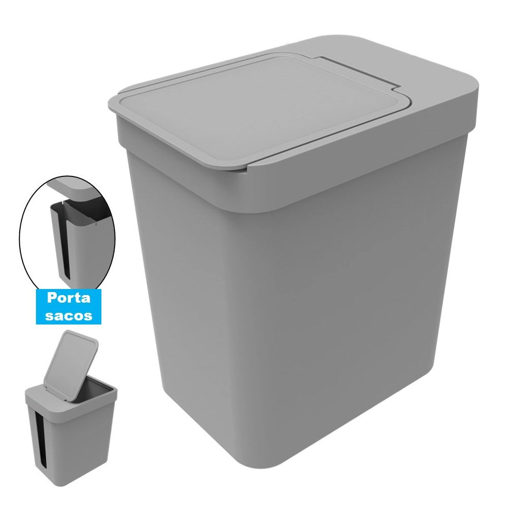 LIXEIRA COM PORTA SACOS 5 LITROS COM TAMPA OPEN/ STOP COZINHA BANHEIRO