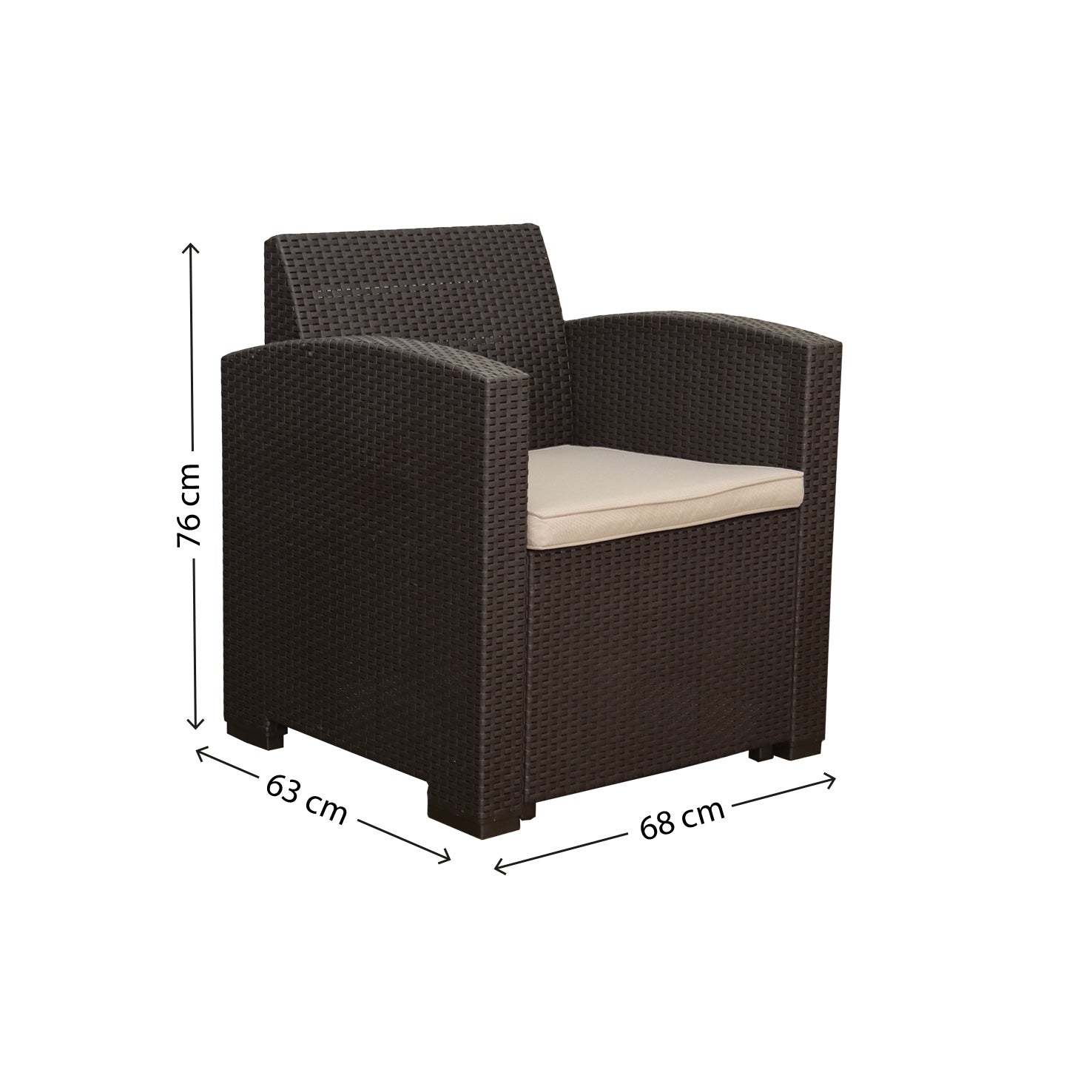 Conjunto de Sofá Estilo Rattan Confort 5 Lugares para Jardim Área Externa D7home