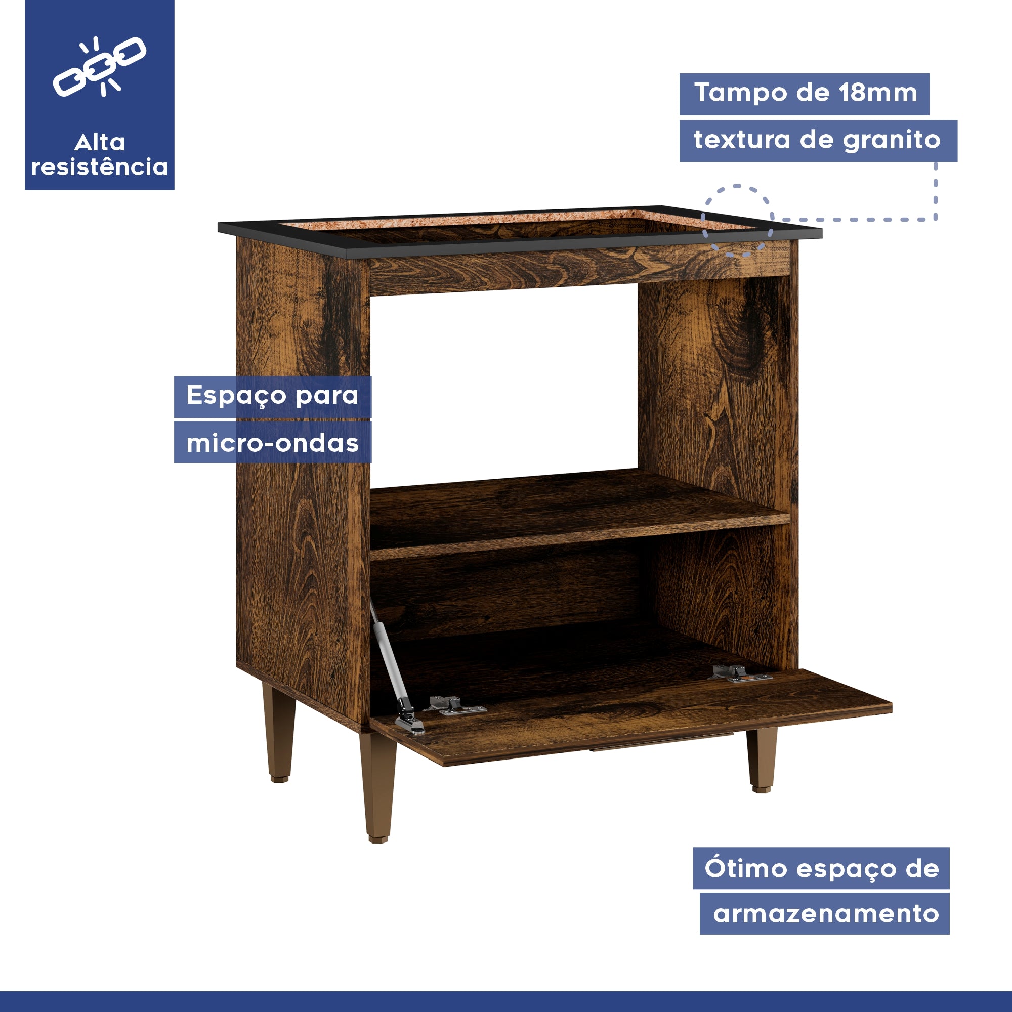 Balcão Cooktop Eliz 1 Porta 5 Bocas Ype Kaiki Móveis