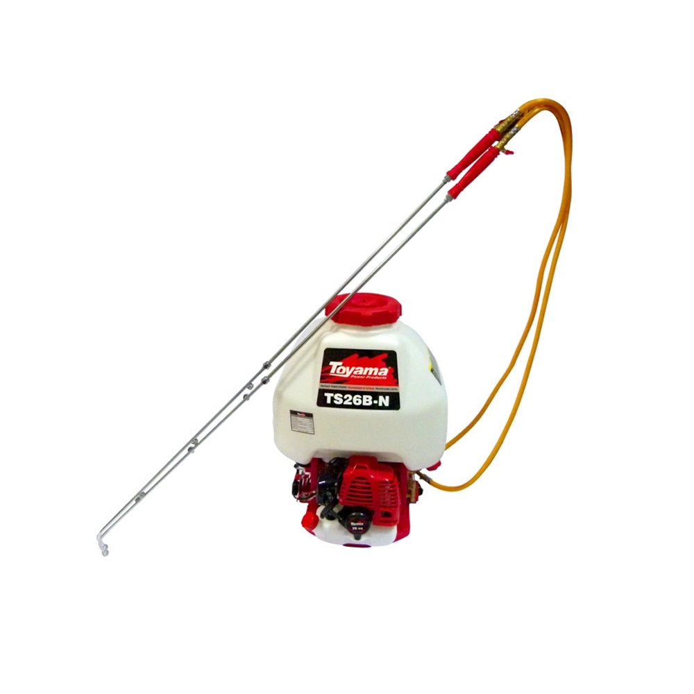 PULVERIZADOR COSTAL 25 LITROS A GASOLINA 2T TOYAMA TS26B-N COM 2 LANÇAS E 4 BICOS