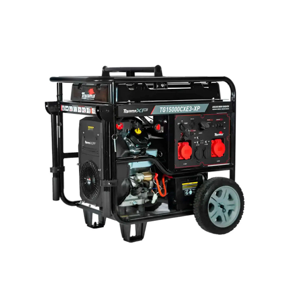 GERADOR DE ENERGIA GASOLINA 17KVA TRIFÁSICO 380V TOYAMA TG15000CXE3-XP PARTIDA ELÉTRICA