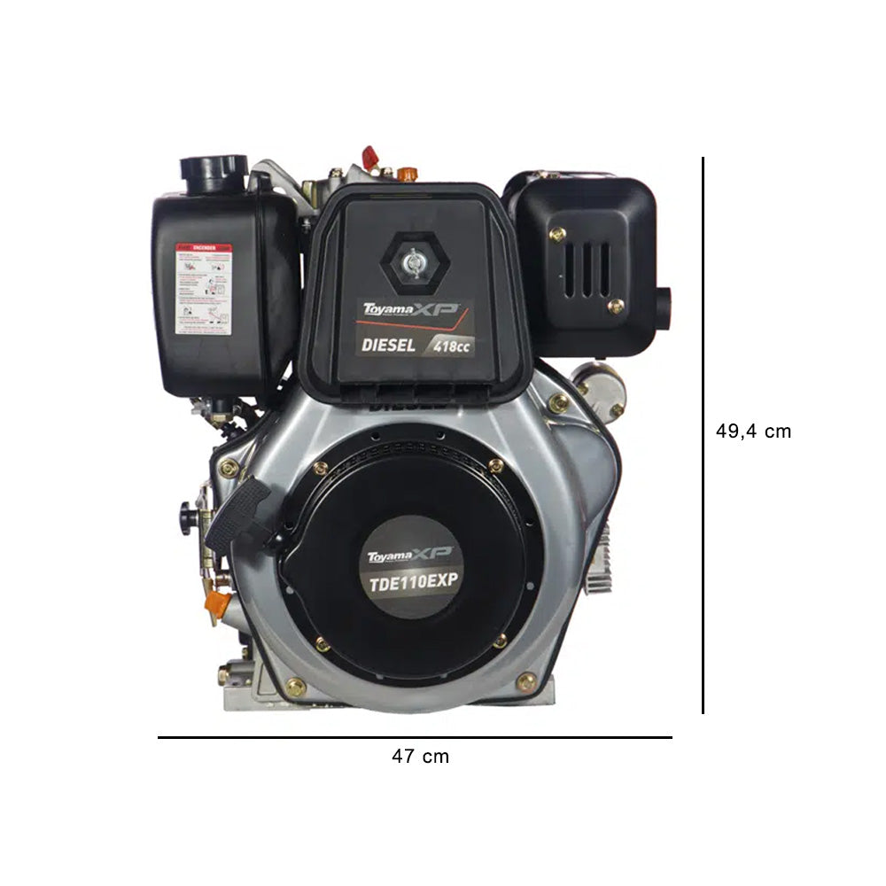 Motor À Diesel Estacionário Tde110xp 4t 11hp 418cc Partida Manual Toyama