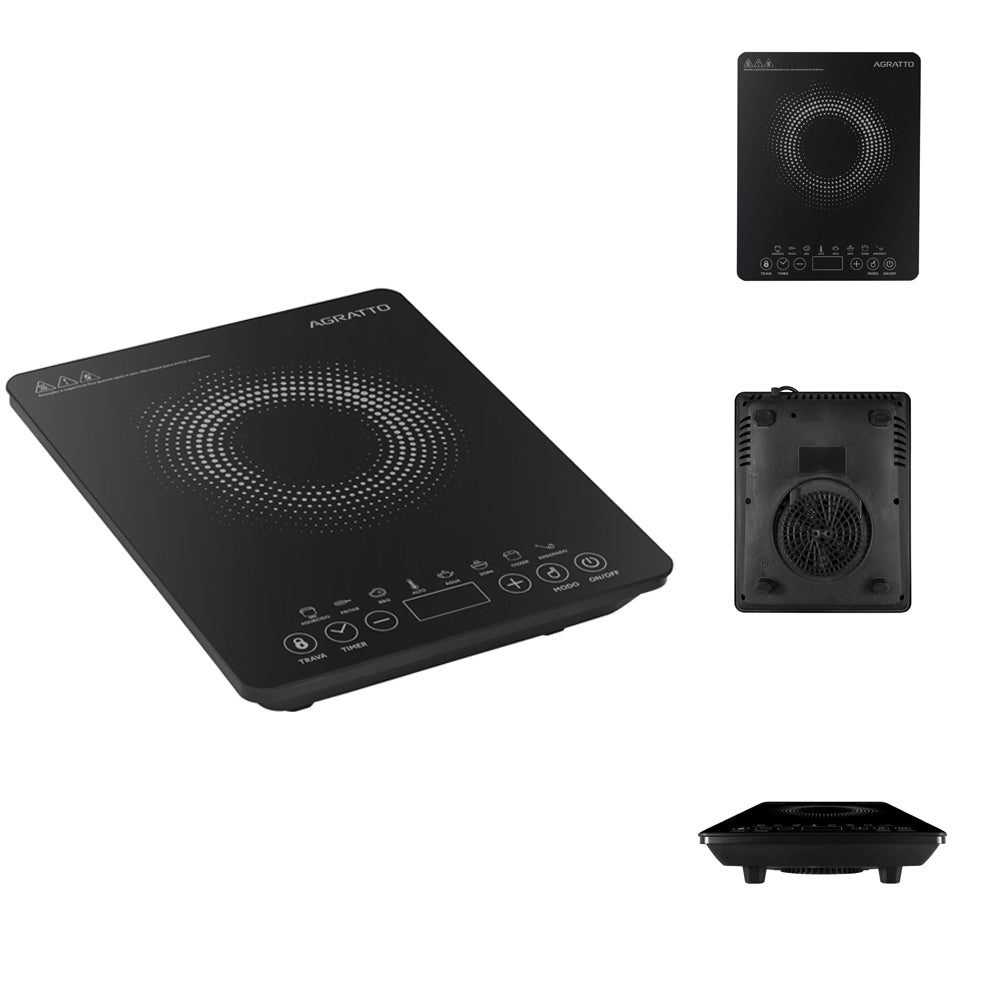 FOGÃO COOKTOP INDUÇÃO VITROCERÂMICO PORTÁTIL ACKI01I-01 PRETO 1 BOCA AGRATTO