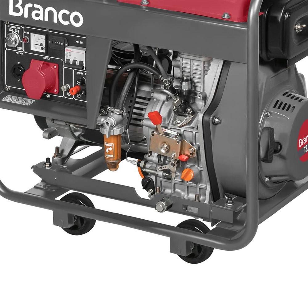 GERADOR DE ENERGIA BD8000E3 A DIESEL 380V 8KVA PARTIDA ELÉTRICA BRANCO MOTORES