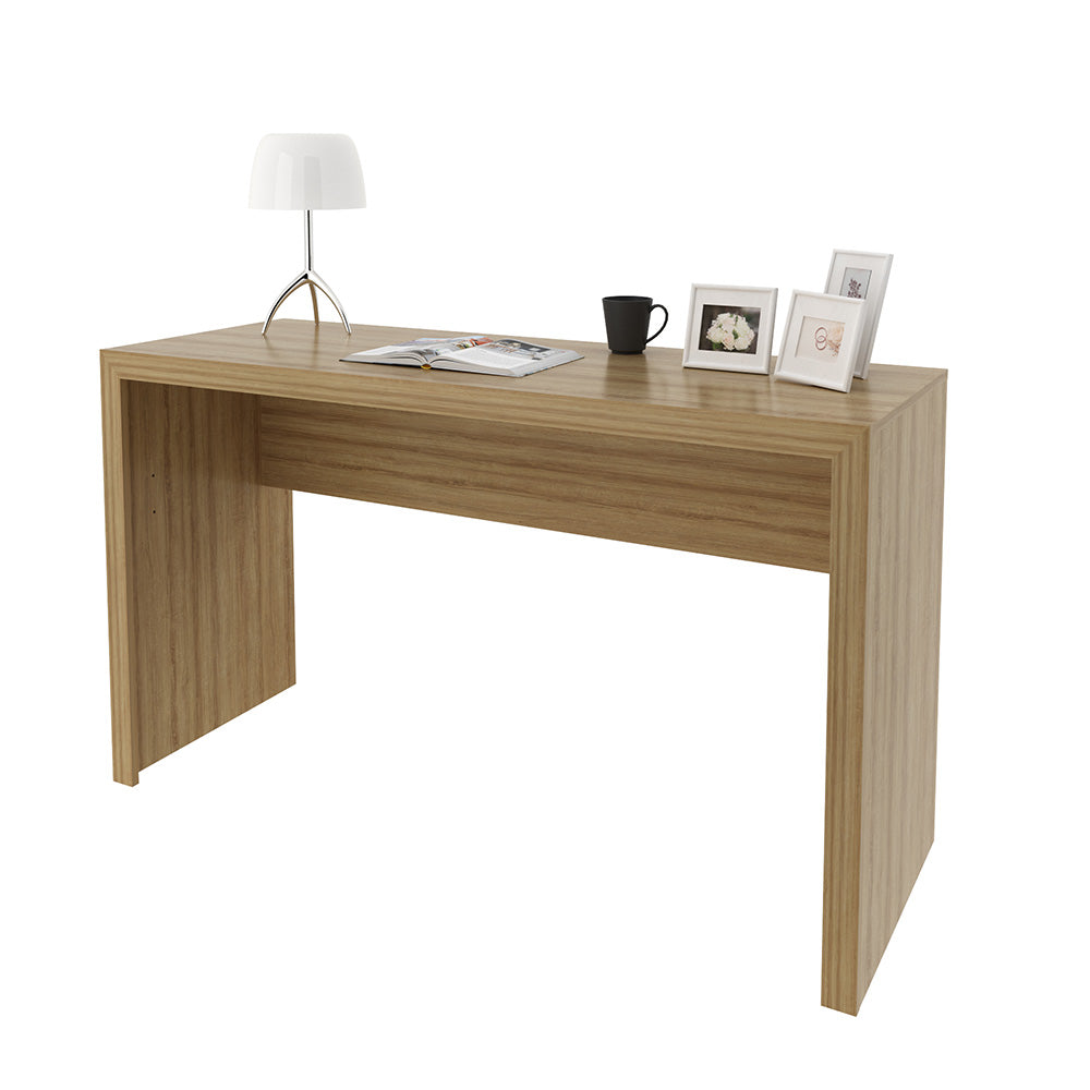 Mesa de Escritório Escrivaninha Para Computador 127cm Tecnomobili Cor Amêndoa