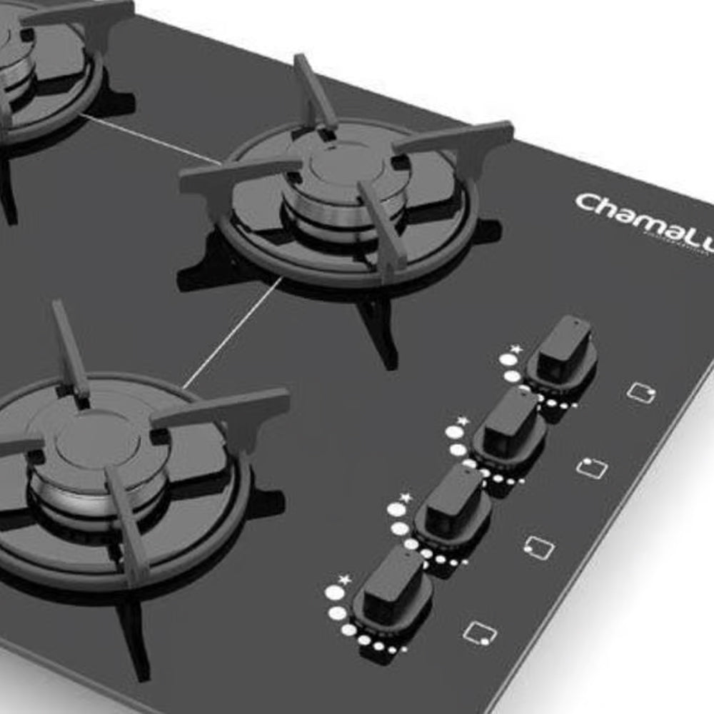 FOGÃO COOKTOP A GÁS ULTRA CHAMA CHEF 4 BOCAS BIVOLT CHAMALUX