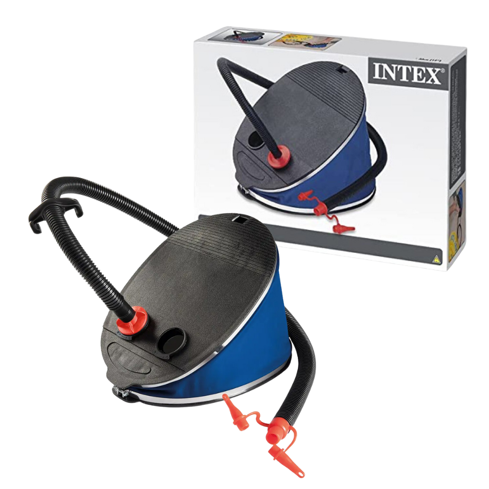 Colchão Casal Inflavel Intex Dura Beam Resistente Com Inflador Fole de Pé Intex Grande