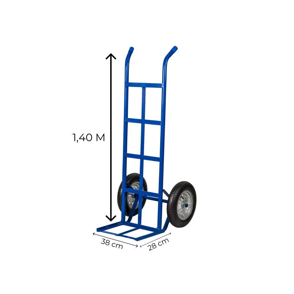 Carrinho de Carga Transporte Armazém 300Kg 2 Rodas Reforçado Metalosa