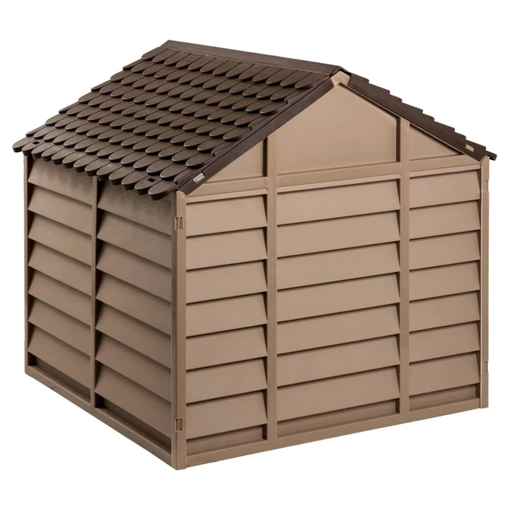 Casinha Casa Cachorro Cães Grande Plástico Proteção UV 71x71x68cm - Marrom Starplast