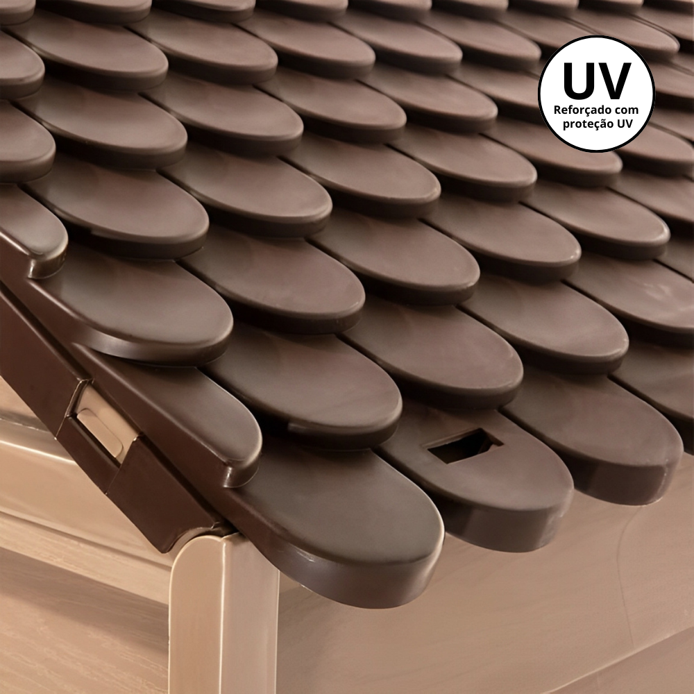 Casinha Casa Cachorro Cães Grande Plástico Proteção UV 71x71x68cm - Marrom Starplast