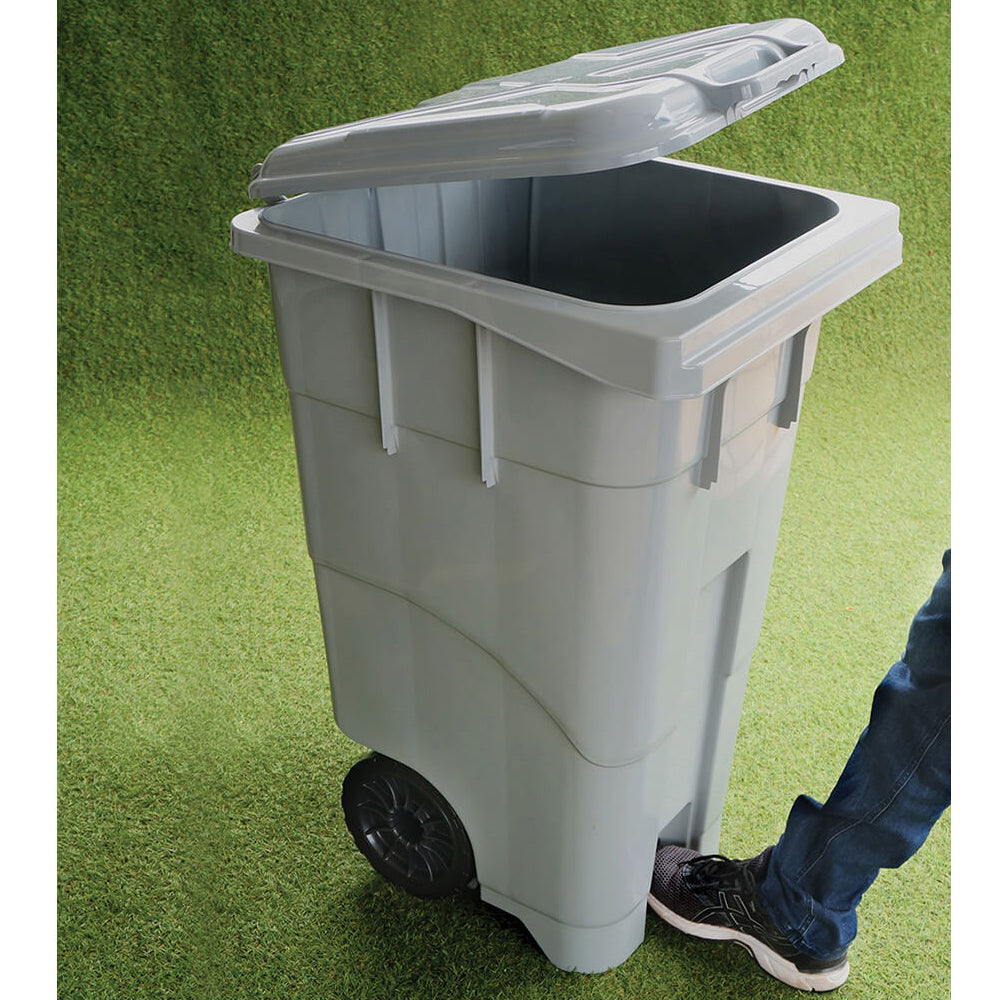 COLETOR DE LIXO LIXEIRA 120 LITROS COM PEDAL E RODAS ANTARES
