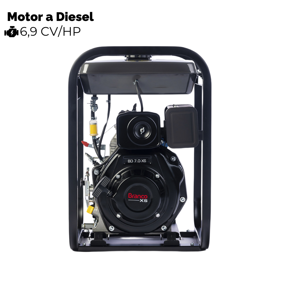 Motobomba Centrífuga a Diesel BD716 XS 2.1/2 Pol Branco Partida Manual